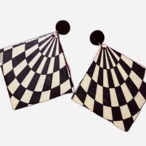 Black and White Geometric Earrings